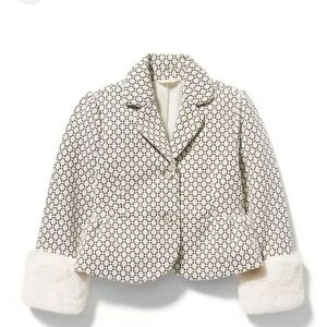 Janie and Jack Geo Faux Fur Cuff Blazer ( size 4T )